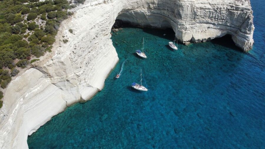 From Milos: Guided Day Cruise to Kleftiko With Lunch - Lunch aboard the La Pomme Bleue