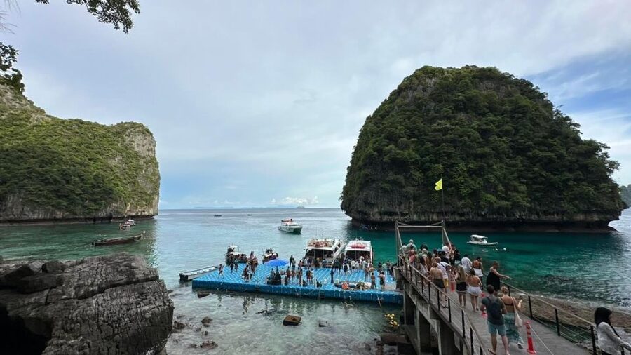 From Phi Phi: Half-Day Longtail Boat Tour with Snorkeling - Monkey Beach: close views, careful distance