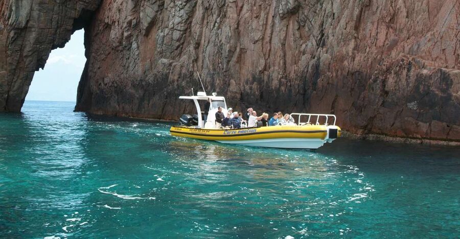 From Porto: Calanche de Piana and Capo Rosso Boat Tour - Leaving the harbor and settling into the ride