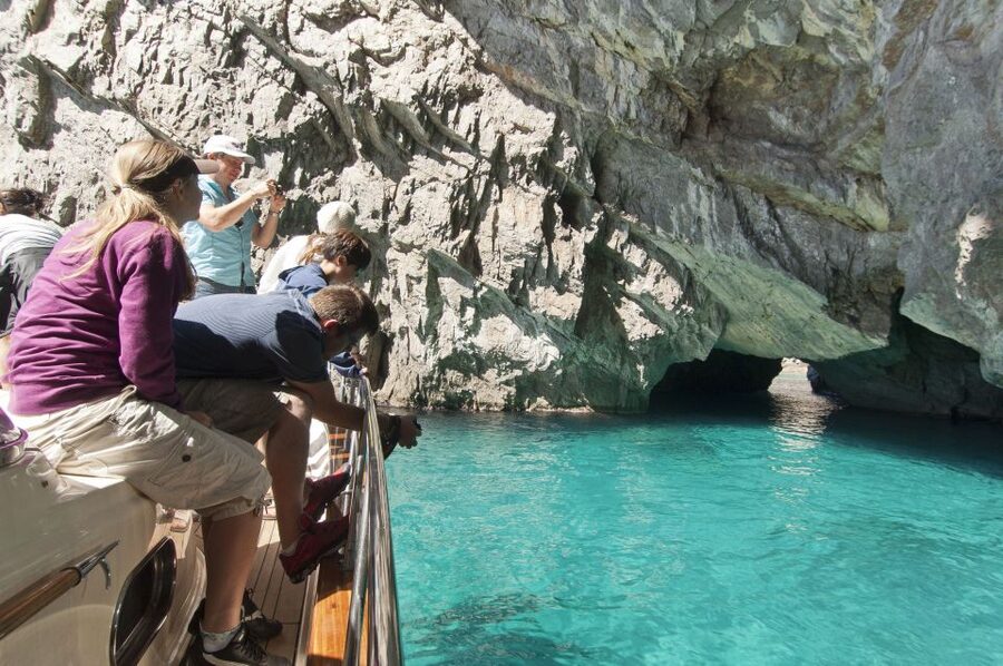 From Positano, Praiano, or Amalfi: Capri Full-Day Boat Tour - Three to four hours at Marina Grande
