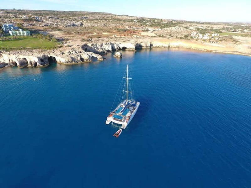 From Protaras: Catamaran Cruise to Blue Lagoon - Sailing toward Varosha and Derynia Bay