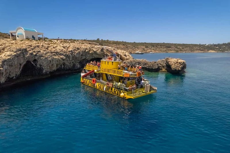 From Protaras: Cruise to Blue Lagoon, Turtle Cove & Sea Cave - Seeing Famagusta from the water