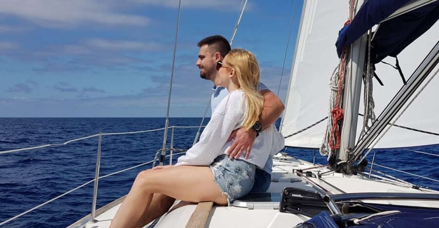 From Puerto de Mogán: Sailboat Trip with Food and Drinks - Sailing past the volcanic south coast