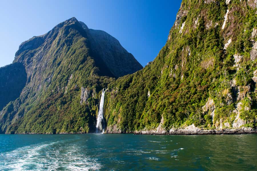 From Queenstown Milford Sound Cruise & Glass-Roof Coach Tour - Milford Sound from the deck of the Pride of Milford