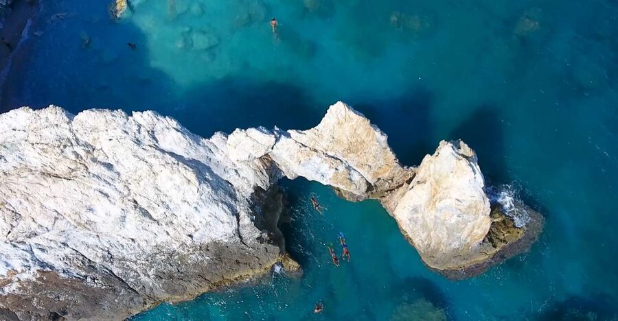 From Skiathos: Sea and Sun Island Day Cruise - Leaving Skiathos Port and passing the Blue Caves