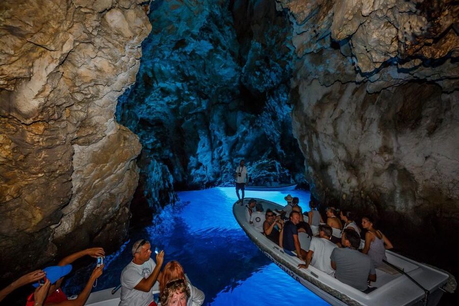 From Split: Blue Cave, Hvar, Mamma Mia, 5 Islands boat Tour - Pakleni Islands on the way to Hvar