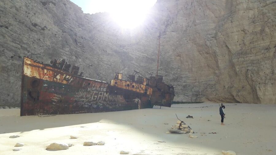 From St.Nikolaos: Boat Cruise to Navagio Beach & Blue Caves - Approaching Navagio Beach by speedboat