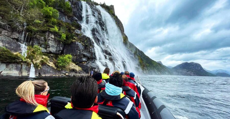 From Stavanger: Lysefjorden & Pulpit Rock RIB Boat Tour - Vagabond Cave and the story behind Whisky Falls