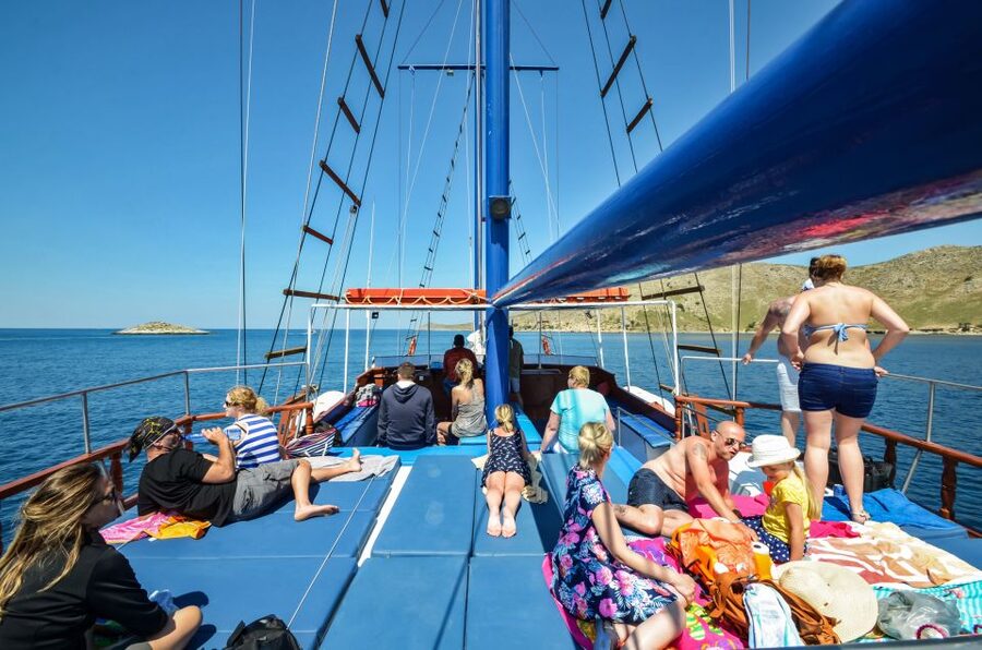 From the Port of Kos: Full Day Boat Cruise to 3 Islands - Vathi on Kalymnos: a calm first stop