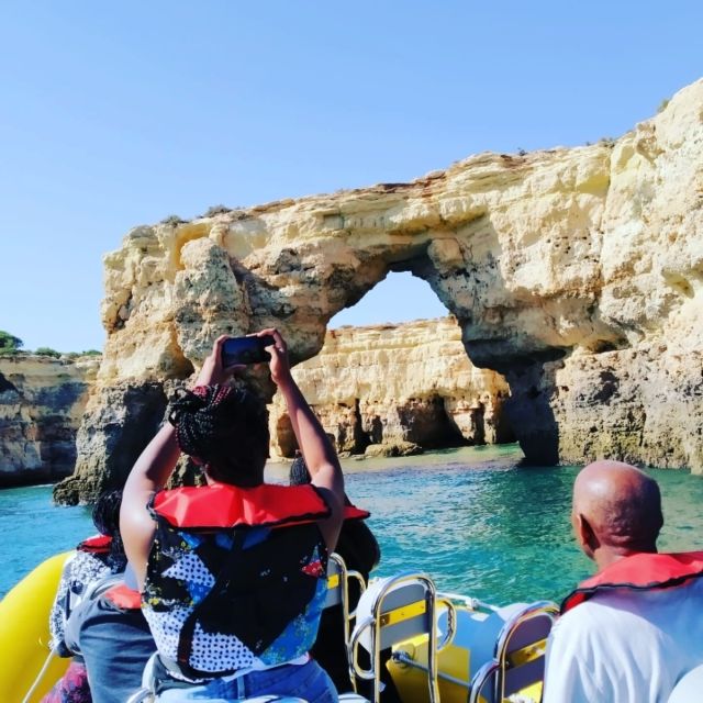 From Vilamoura: 2.5-Hour Benagil Cave and Dolphins Boat Tour - Searching for dolphins in open water