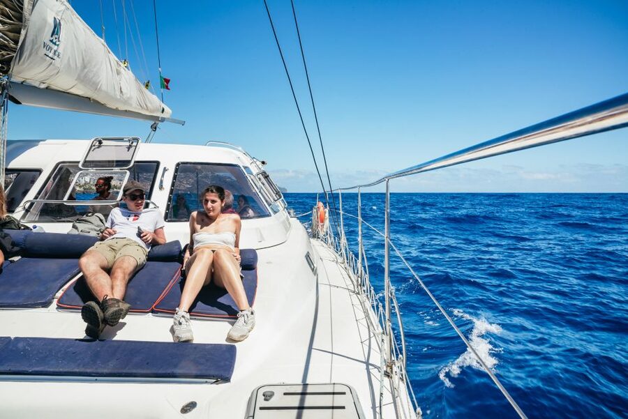 Funchal: Dolphin and Whale Watching by Luxury Catamaran - Cabo Girão from the water