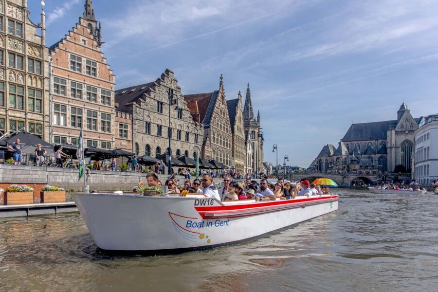 Ghent: 50-Minute Medieval Center Guided Boat Trip - The Three Towers from the canal