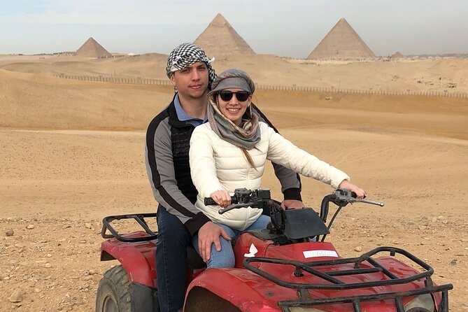 Giza pyramids, Sphinx, ATV bike, Lunch,Camel ride, Dinner cruise& shopping tour - Seeing Khufu, Khafre, and Menkaure
