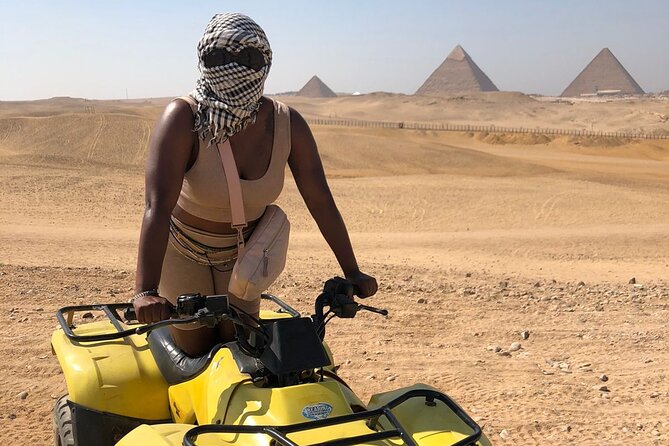 Giza pyramids, Sphinx, ATV bike, Lunch,Camel ride, Dinner cruise& shopping tour - What the $65 price really buys