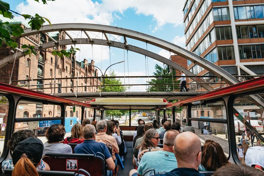 Hamburg: Hop-On Hop-Off Bus with Harbor Cruise - What the bus audio is like