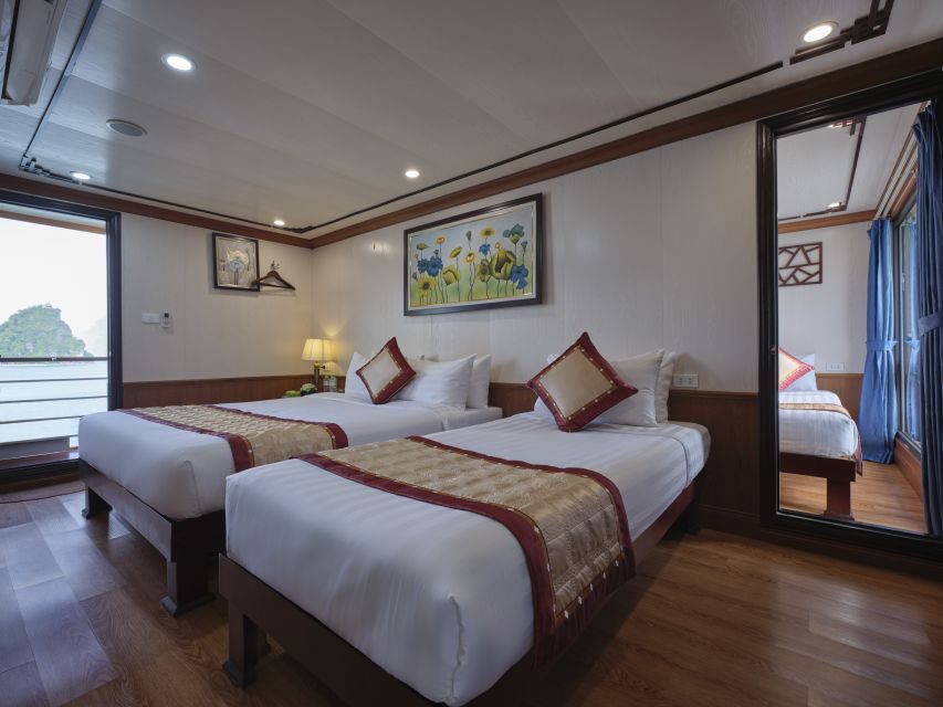 Hanoi: Aspira 5★ Overnight Cruise w/ Balcony & Free Transfer - Sunrise, Tai Chi, and the return through Lan Ha Bay