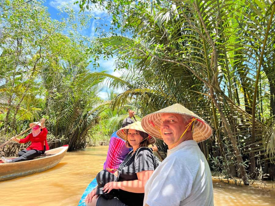 HCM: Authentic Mekong Delta - Boat, TukTuk, Khot Cake Making - Tuk-tuk paths, fruit, and honey