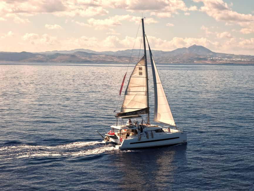 Hersonissos: Luxury Sunset Catamaran Cruise Sushi & Open Bar - Key points at a glance
