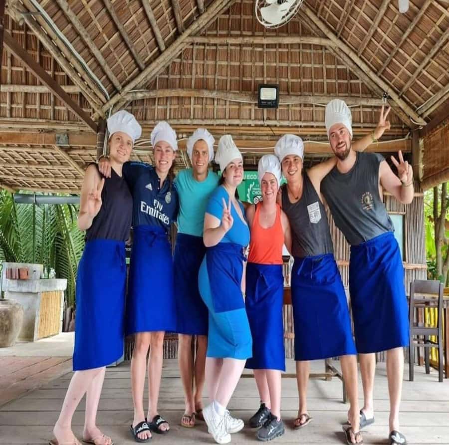 Hoi An: Bay Mau Cooking Class w/ Market & Basket Boat Option - The Bay Mau setting and open-air kitchen