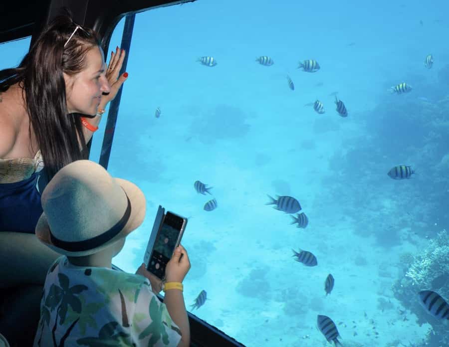 Hurghada: Royal Seascope Submarine Cruise with Snorkel Stop - Leaving Hurghada Marina for the reef