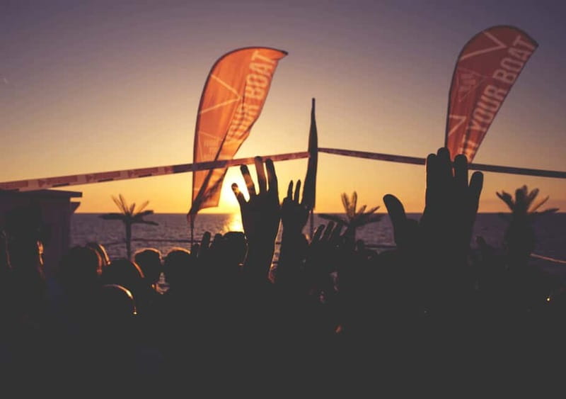 Ibiza: Sunset Boat Party Cruise with DJs with 2 Clubs - San Antonio departure and the first thirty minutes