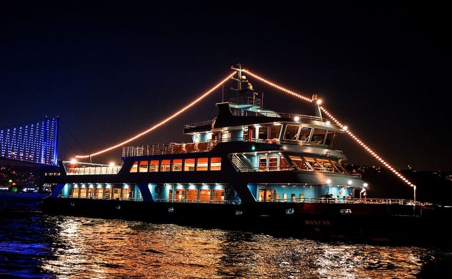 Istanbul: Bosphorus Dinner Cruise w/ Drinks & Entertainment - The Bosphorus route after dark