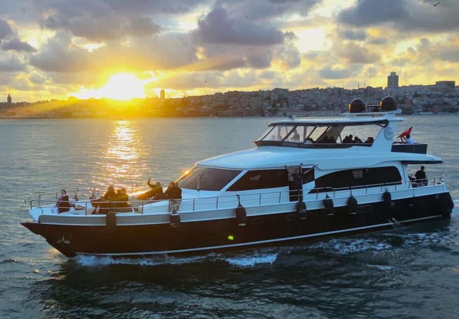 Istanbul: Bosphorus Sunset Yacht Cruise with Live Guide - What you are served during the 2.5 hours