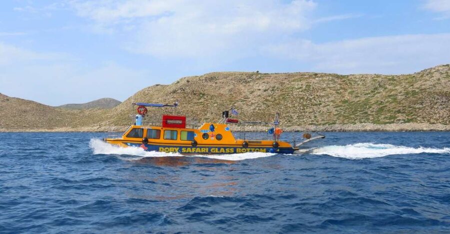 Kos Town: Glass-Bottom Boat Cruise with Swimming Stops - Setting out between Kos and Pserimos