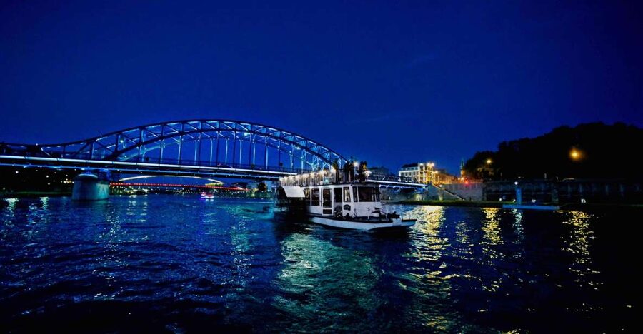 Krakow: 1-Hour Evening Vistula River Cruise - Upper deck, indoor seating, and onboard drinks