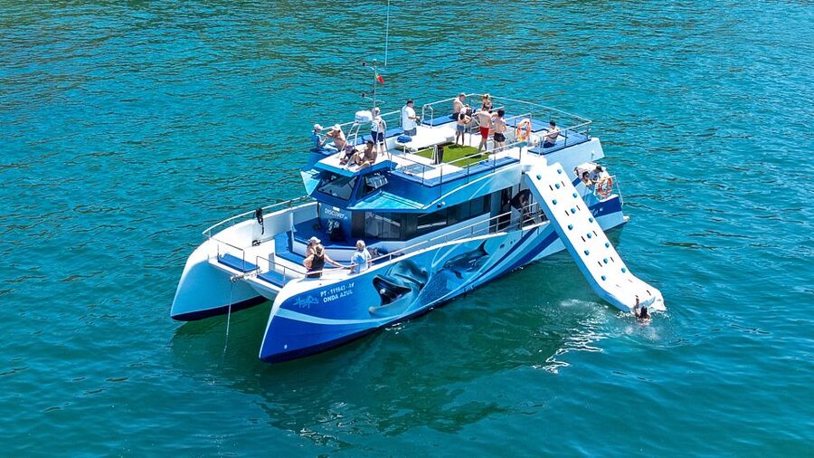 Lagos: Dolphins & Caves - Catamaran - Fruit, cookies, and practical comforts