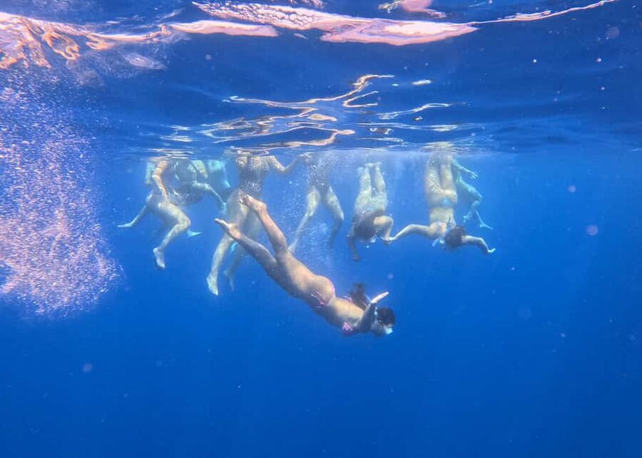 Larnaca Bay Cruise with Snorkeling - Mackenzie Beach and planes overhead