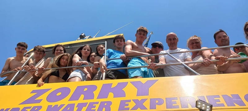 Larnaca: Yellow Submarine Swim Cruise with Unlimited Drinks - The return route along Finikoudes Beach