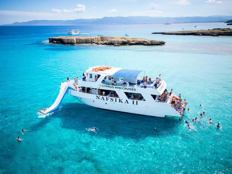 Latchi: Nafsika II Boat Cruise to the Blue Lagoon - The Blue Lagoon swim and the new slide