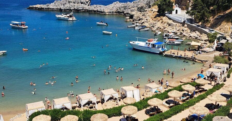 Lindos,Pefkos: All inclusive Swim & Snorkel Boat Cruise - The 25-minute cruise from Vlycha Beach