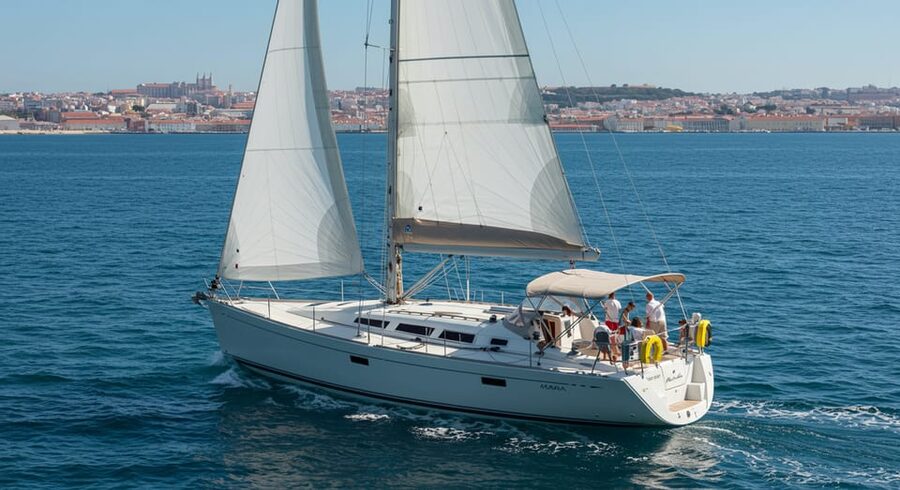 Lisbon: Champagne Sailing Tours - Lisbon’s central waterfront from the Tagus
