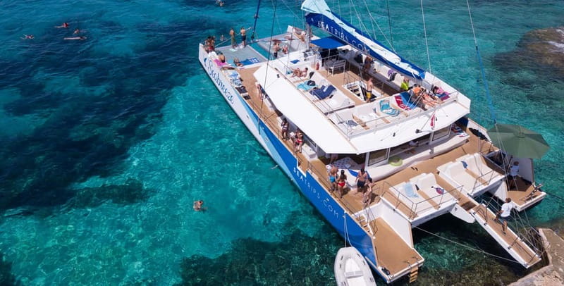 Malta: Blue Lagoon, Beaches & Bays Trip by Catamaran - From Sirens Quay to Malta’s open water
