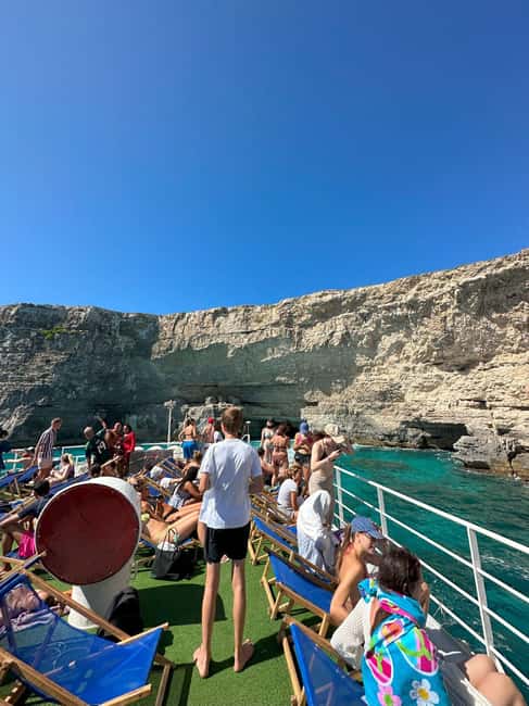 Malta: Gozo, Comino & Blue Lagoon Cruise - swim & sightsee - Food, drinks, seating, and the onboard mood