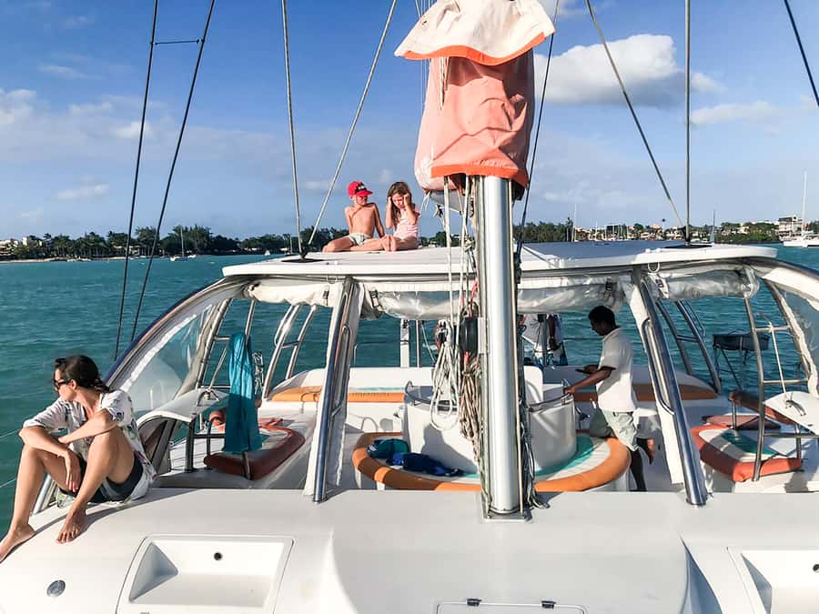 Mauritius: Full-Day Catamaran Cruise to the Northern Isles - Sailing out from Grand Baie on the Wind Dancer