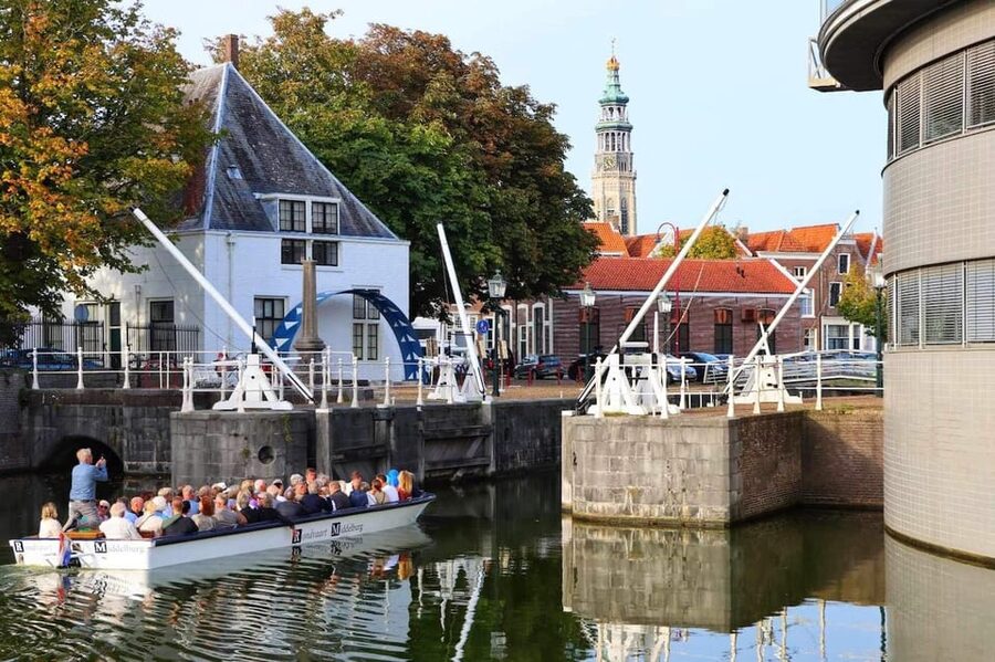 Middelburg: City Canal Cruise - The first view of Lange Jan