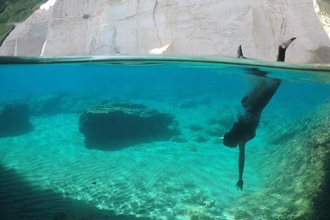 Milos Small-Group Full-Day Cruise with Snorkelling and Lunch - Agios Dimitrios closes the day gently