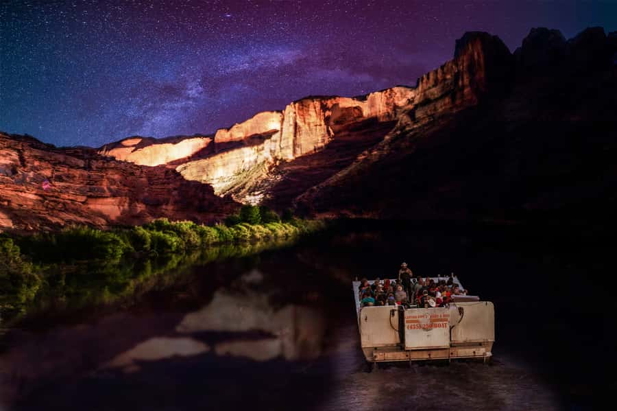 Moab: Colorado River Dinner Cruise with Music and Light Show - The boat ride is slow, scenic, and story-led