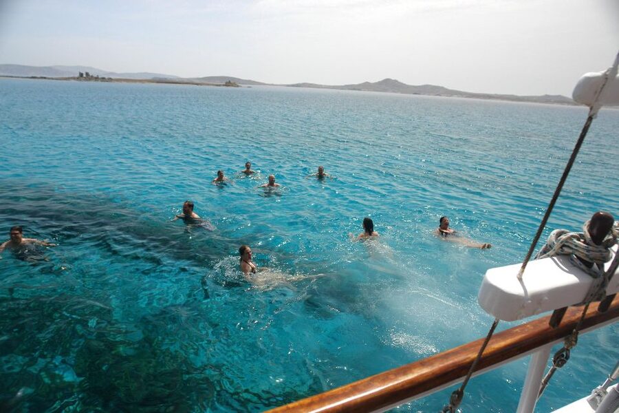 Mykonos: Sunset Party Boat Cruise with 1 Drink - A Mykonos evening that starts with a swim