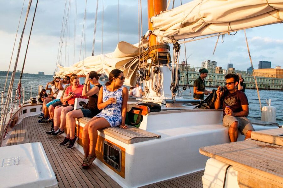 New York City: Sunset Sail Aboard a Schooner - Sunset near the Statue of Liberty