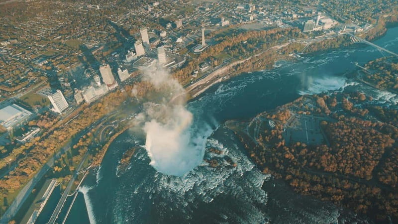 Niagara Falls, ON: Helicopter Ride with Boat & Skylon Lunch - Skylon Tower lunch above the falls