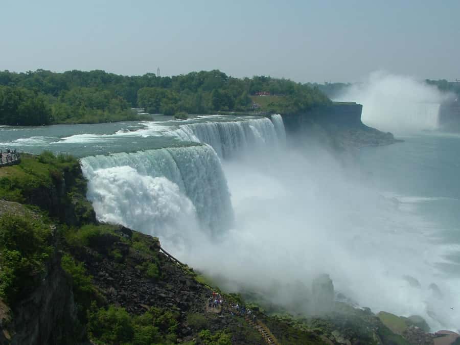 Niagra Falls, USA Side: Boat, Cave and Shuttle pass Tour - First look at Niagara Falls State Park