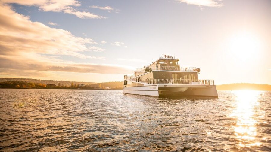 Oslo: Scenic Fjord Cruise with Audio Guide Commentary - Leaving Oslo Fjordhage beside the Opera House