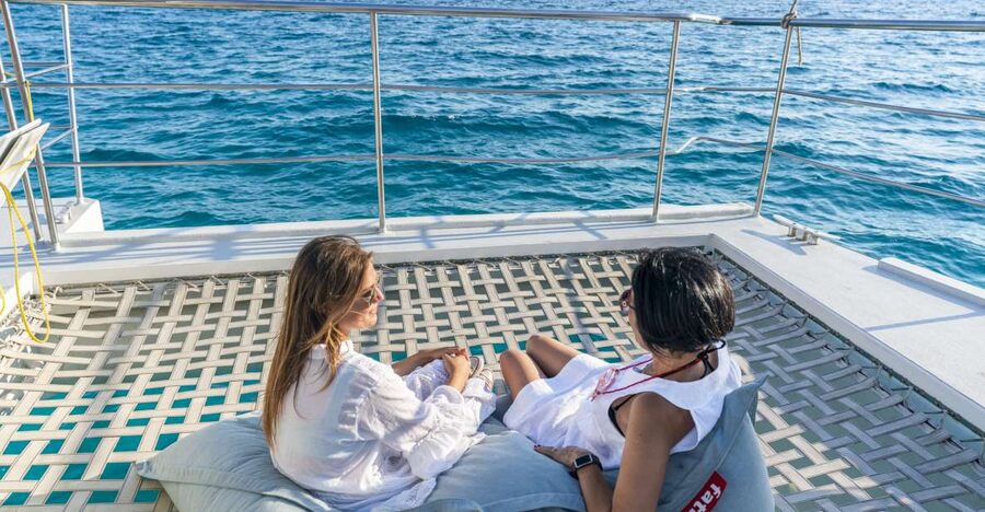 Palma: Catamaran Cruise with Swimming and Snorkelling - Cap Enderrocat and Cala Vella swimming stops