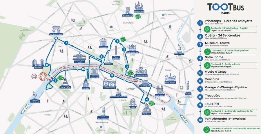 Paris: Hop-on Hop-off Bus Tour & Seine Cruise Bundle Tour - Stop 1: Opéra and the Grands Magasins