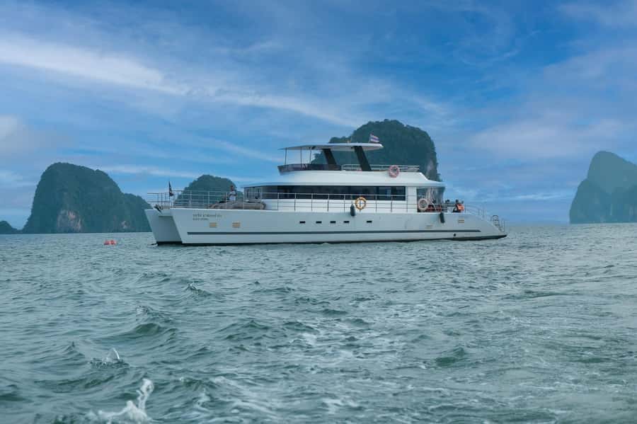 Phuket: James Bond Island and Phang Nga Bay by Premium Yacht - Dinner, fruit, and sunset from the yacht