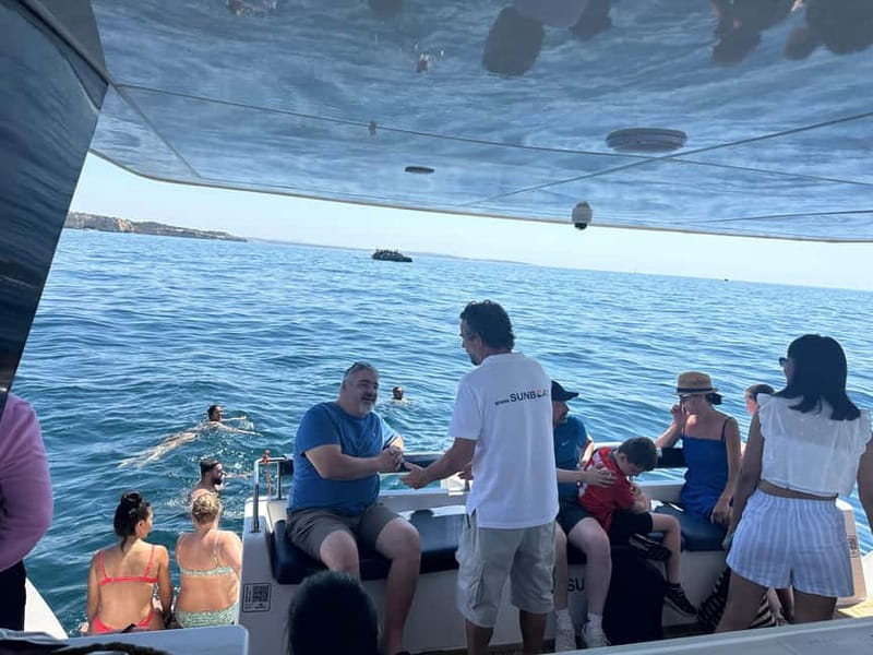 Portimão: Benagil Caves & Golden Coast Eco Catamaran Tour - The summer swim stop